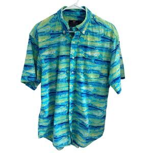 Vineyard Vines Murray Shirt Classic Fit Button Up Shirt Fish Preppy Size Medium